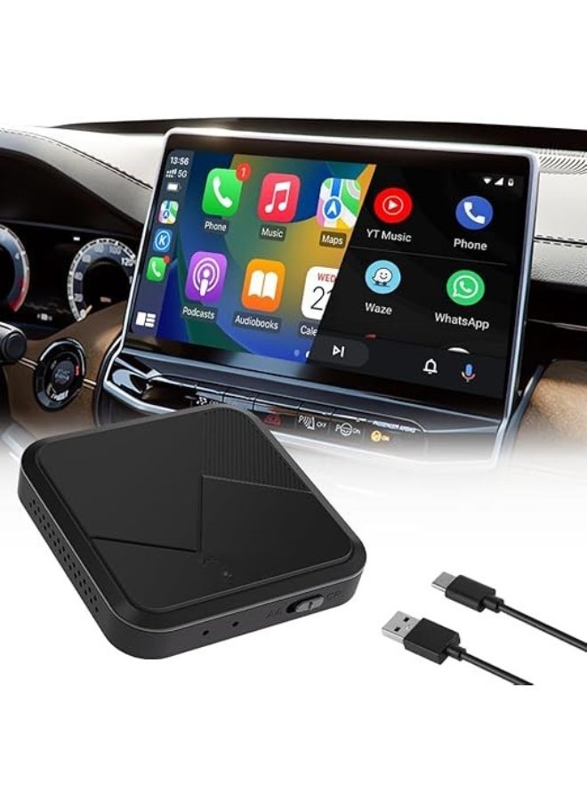 2-in-1 Dual-Channel Wireless Adapter for CarPlay & Android Auto – Converts Factory Wired to Wireless Dongle – High-Speed Connectivity for Smartphones